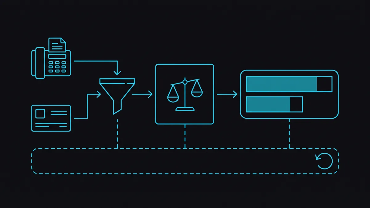 HEDIS pipeline diagram: document and claim intake, classification and normalization, measure calculation emitting numerators and denominators, audit trail enabling replay from raw inputs
